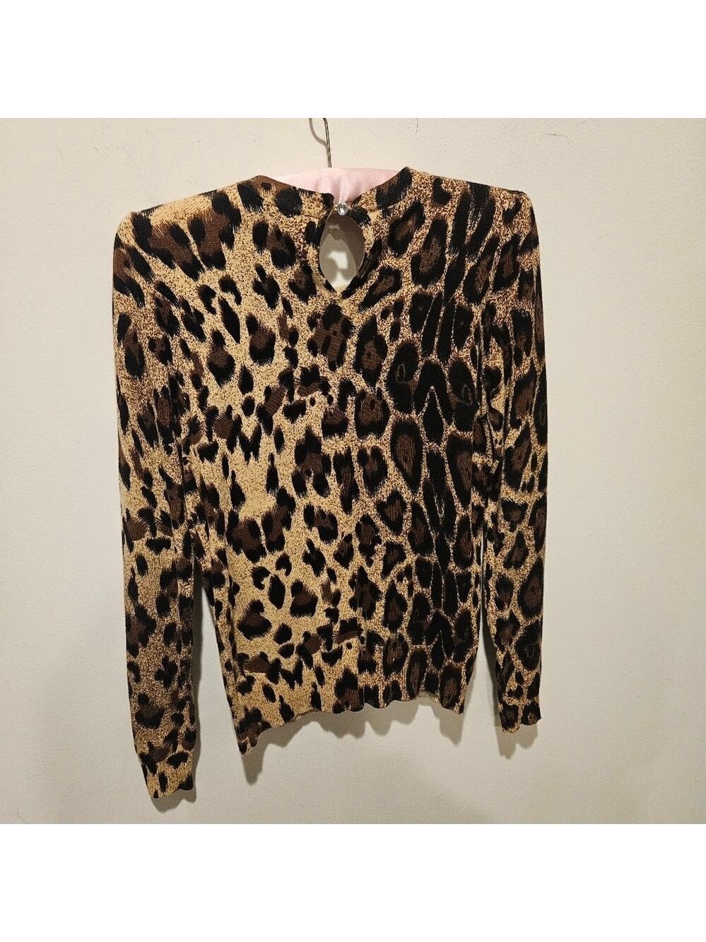 INC Women's Tight-Knit Animal Print Jeweled Neckline Pullover Sweater Size S - Picture 7 of 11